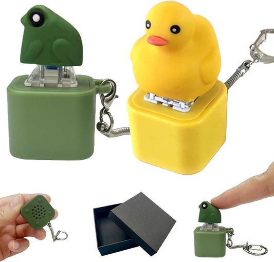 Interactive LED Light & Sound Animal Keychain Set (2-Pack: 1 Frog & 1 Duck)