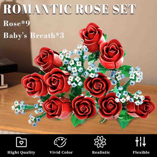 Romantic Rose Bouquet Building Blocks