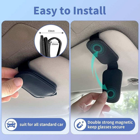 Leather Car Glasses Clip (Set Of 1)