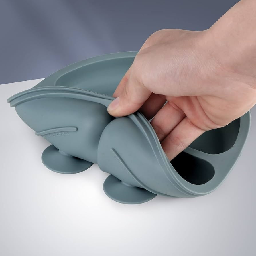 Silicone Baby Feeding Plate with Spoon & Fork