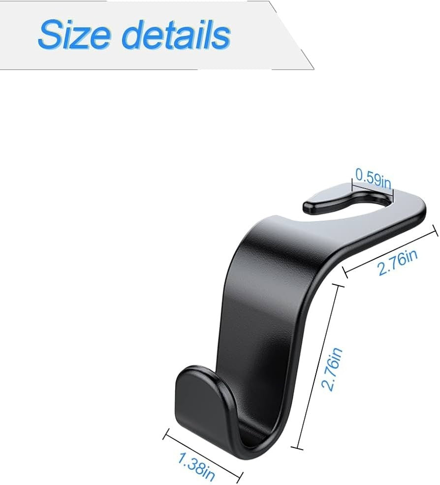 Set Of 4 Car Seat Back Hooks (4 PCS)