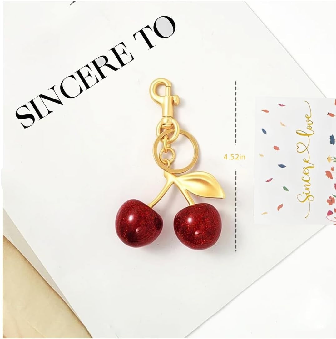 Cute Cherry Keychain – Stylish Bag & Key Accessory