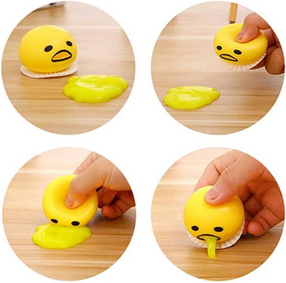 Set of 4 Puking Egg Yolk (4 pcs: Yellow+Blue+Red+Pink)