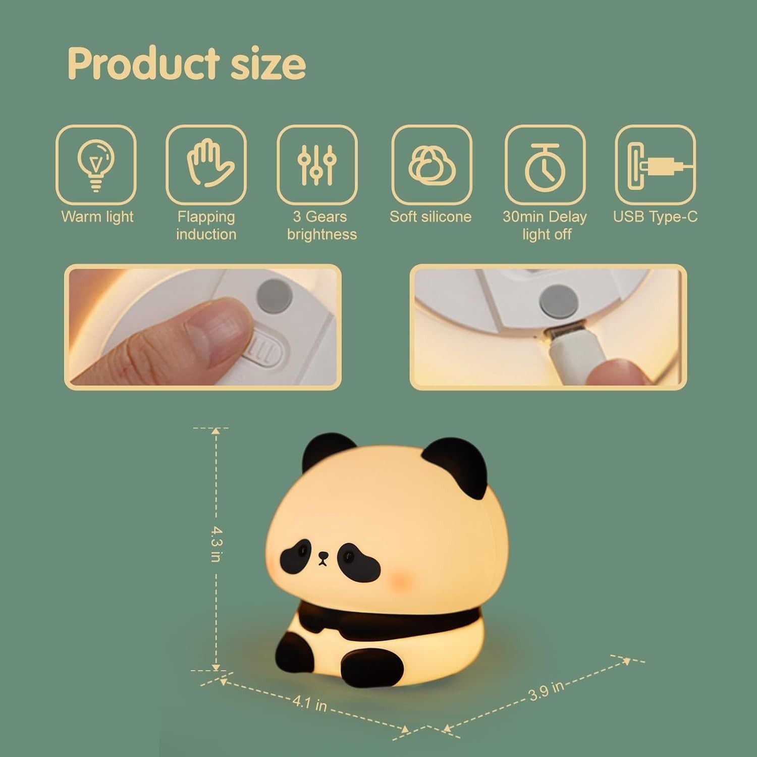 Cute Touch Sensor (Duck&Panda&Rabbit) LED Night Light