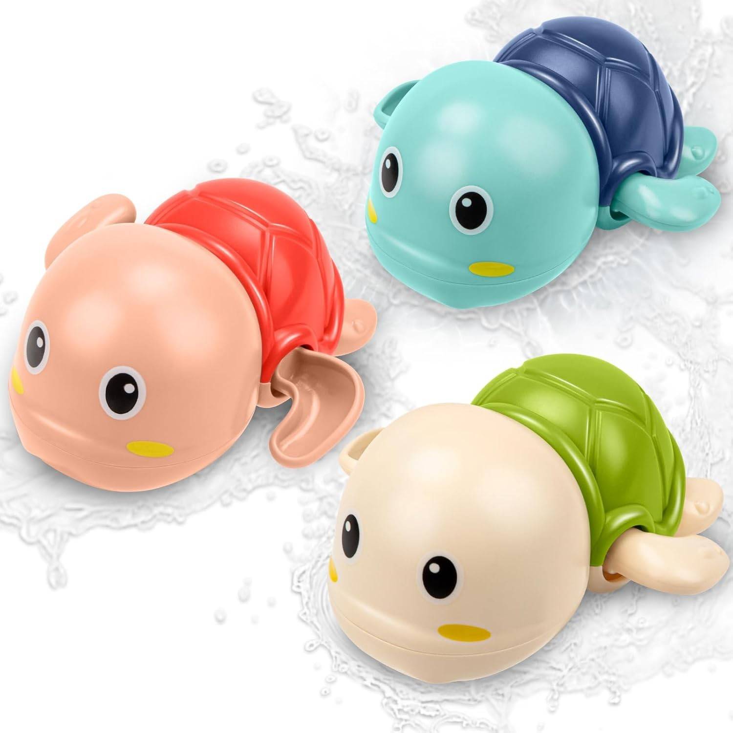 Set of 3 Bath Baby Water Toys (Duck, Dolphin and Turtle)