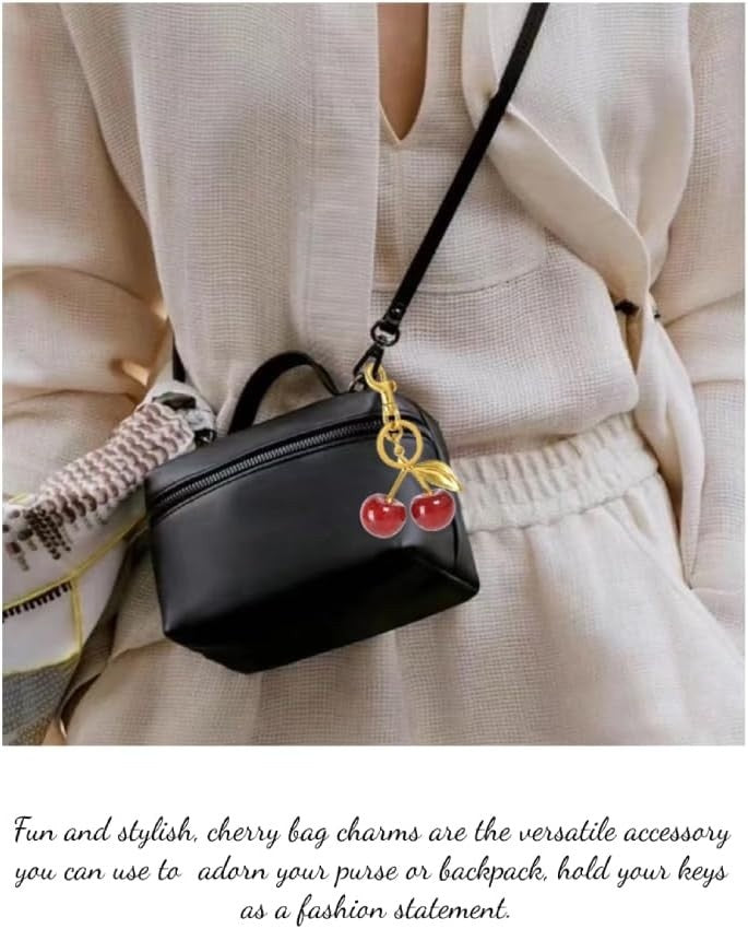 Cute Cherry Keychain – Stylish Bag & Key Accessory