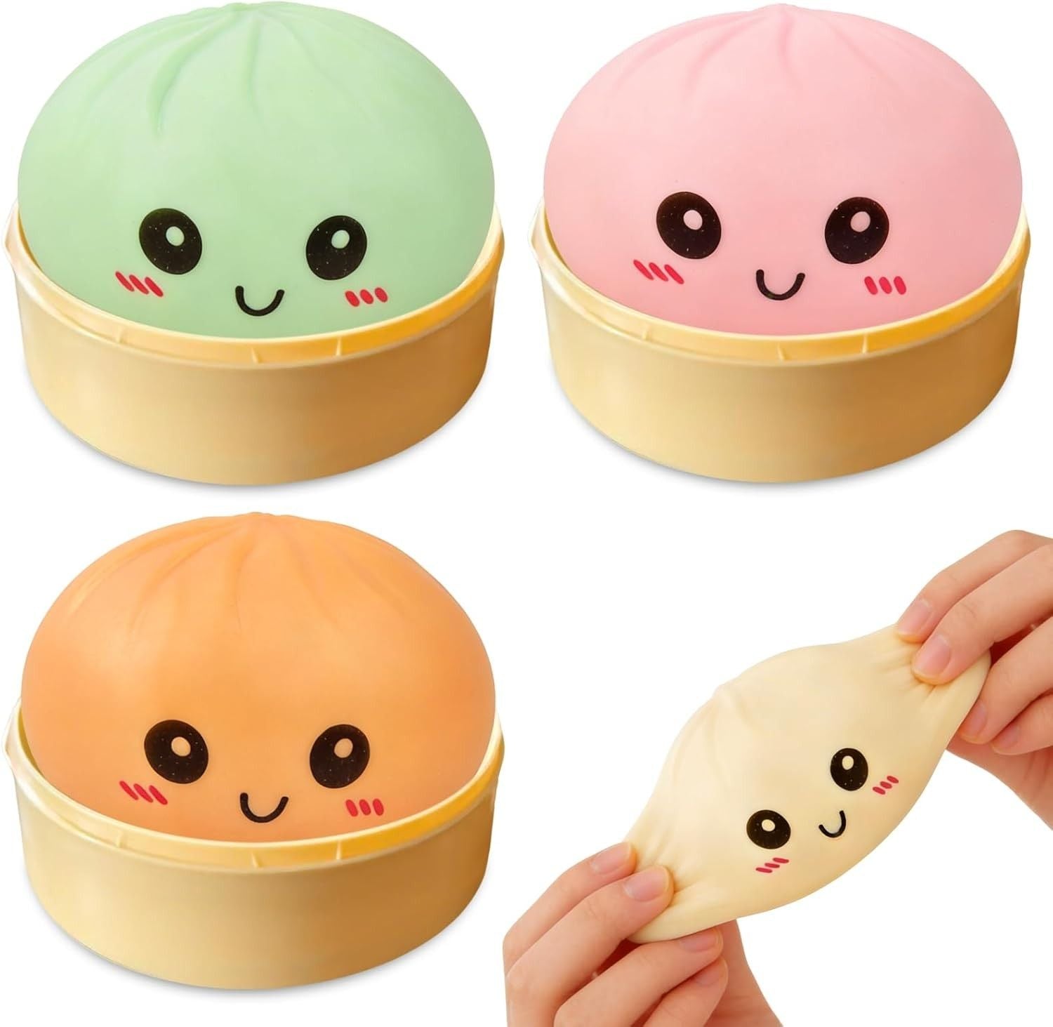 Set of 2 Cute Surprised Dumpling Squishy Toy(2 pcs)