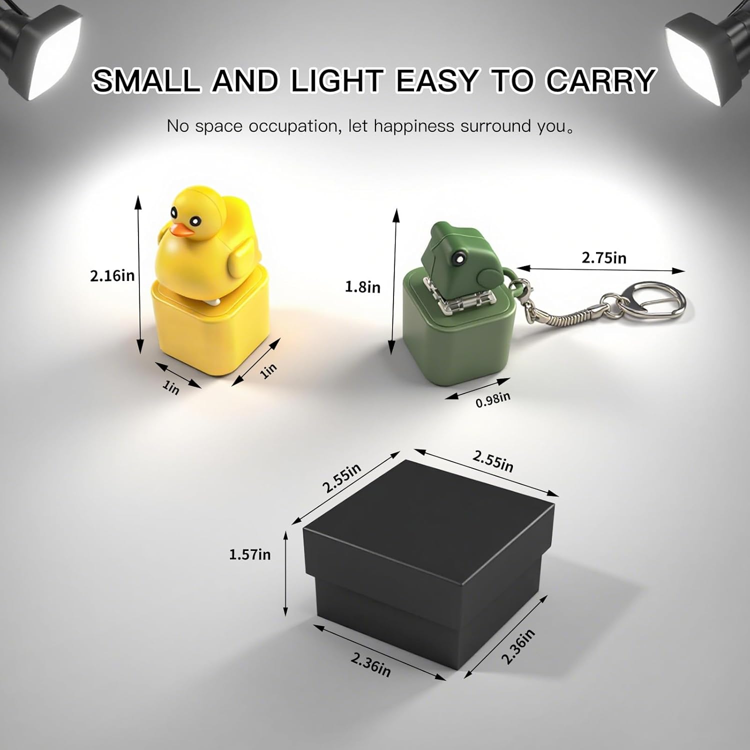 Interactive LED Light & Sound Animal Keychain Set of ( 1 Duck and 1 Frog)