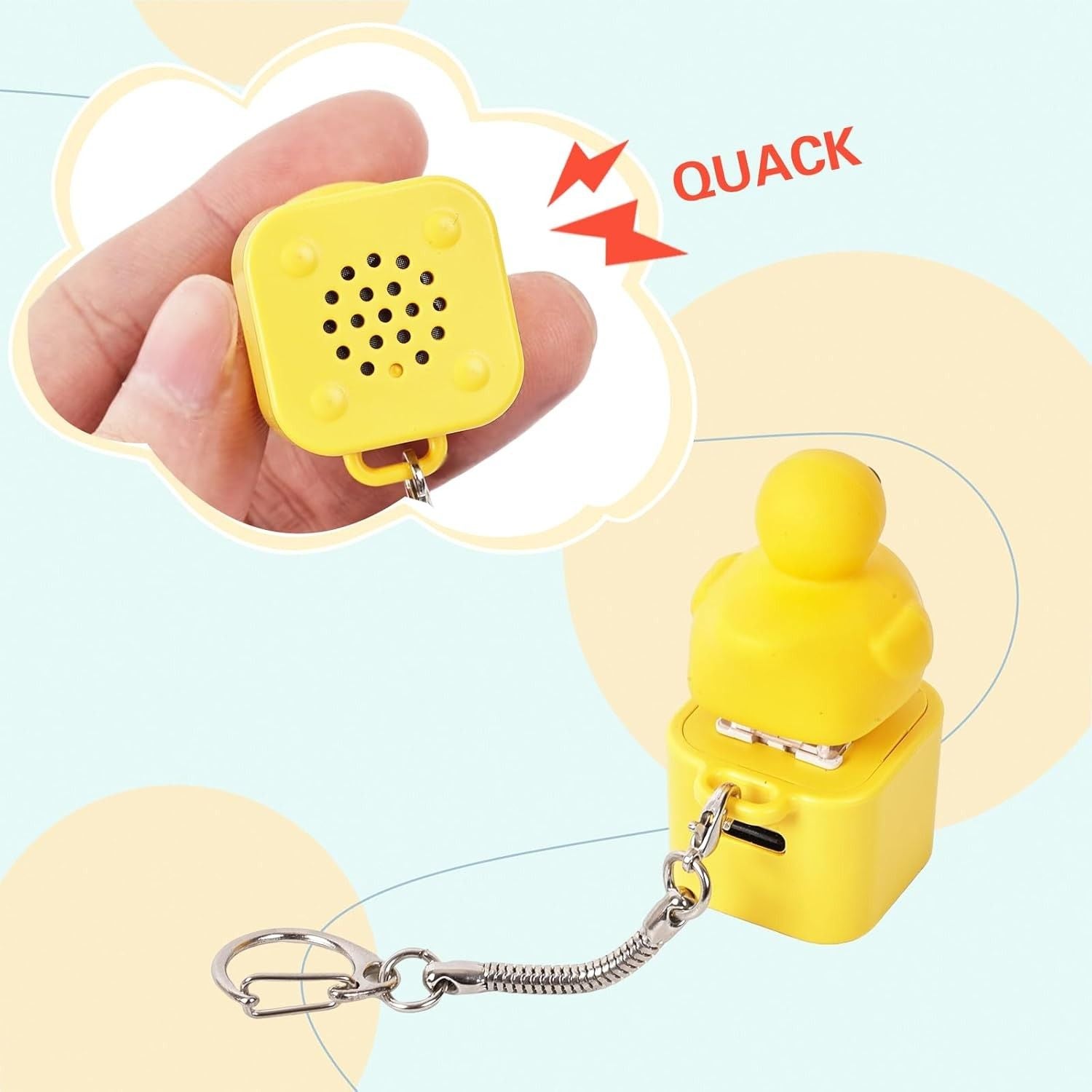 Interactive LED Light & Sound Animal Keychain Set of ( 1 Duck and 1 Frog)