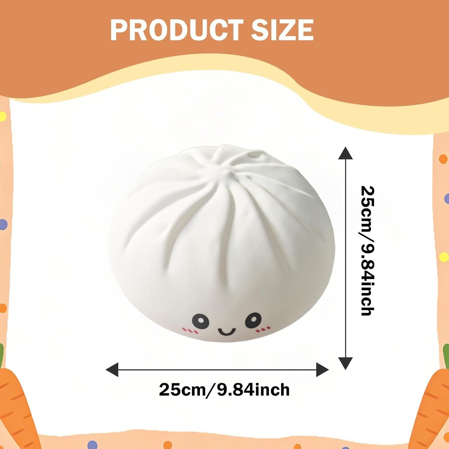 Giant Surprised Dumpling Squishy Toy (25 cm HIGH QUALITY)