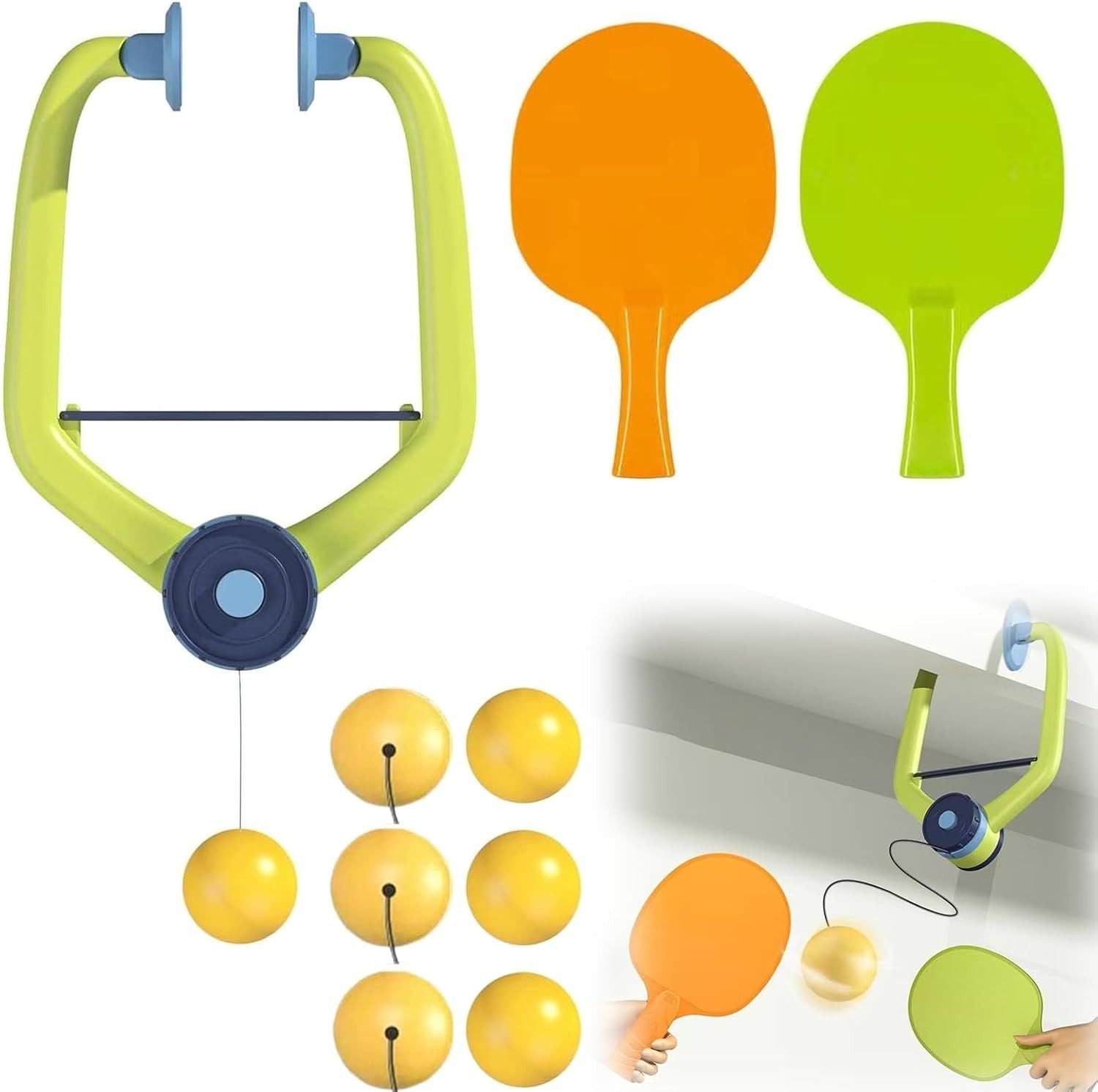 Indoor Hanging Table Tennis Training Paddle Set for Kids