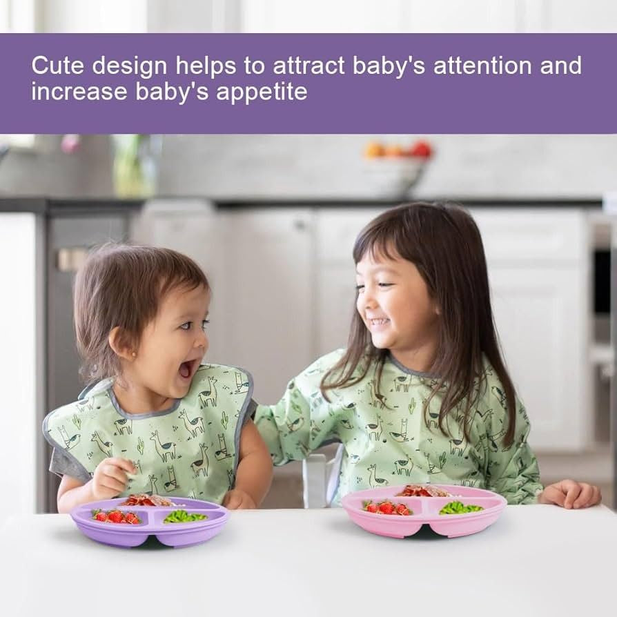 Silicone Baby Feeding Plate with Spoon & Fork