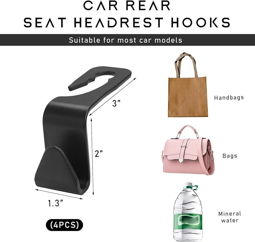 Set Of 4 Car Seat Back Hooks (4 PCS)