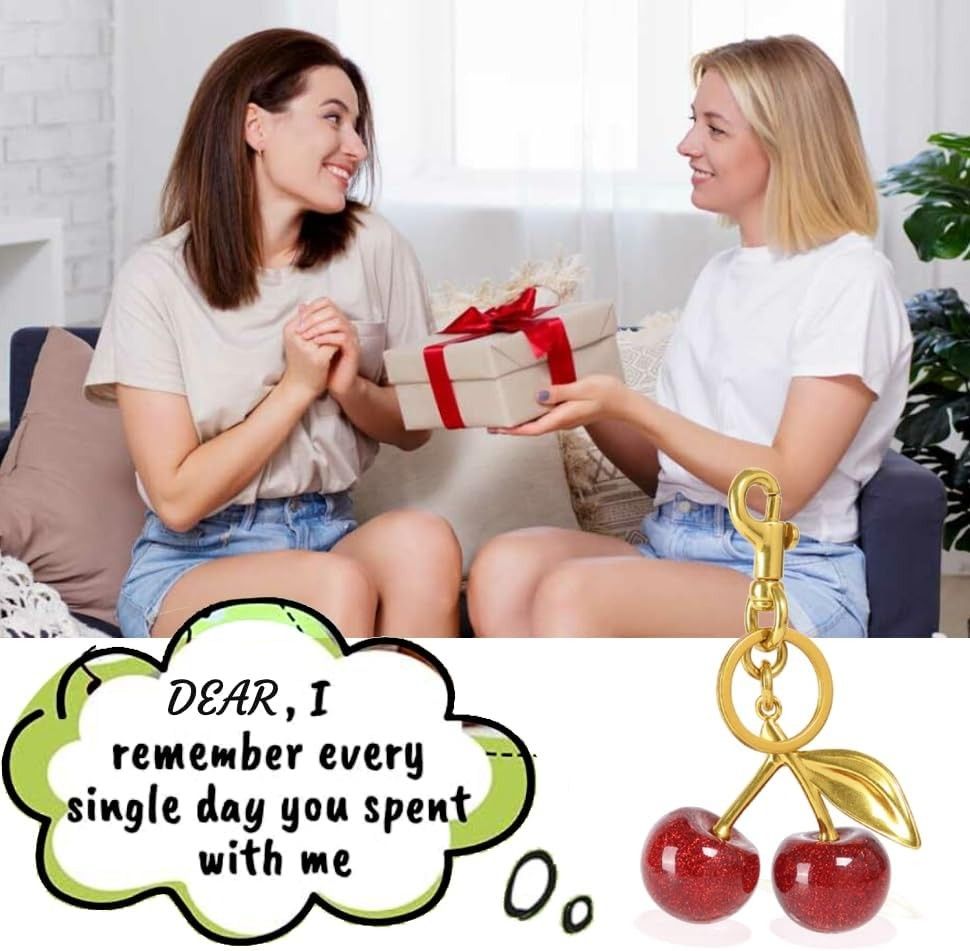 Cute Cherry Keychain – Stylish Bag & Key Accessory