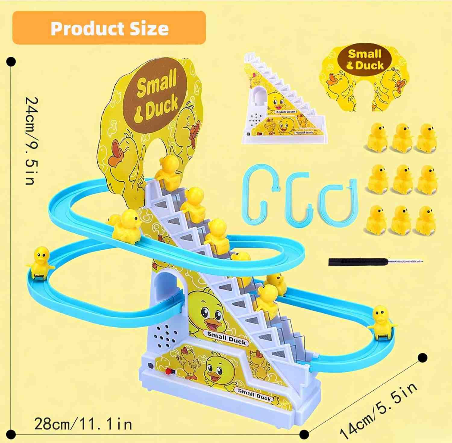 Duck Climbing Stairs Toy with Lights & Music (6 ducks)