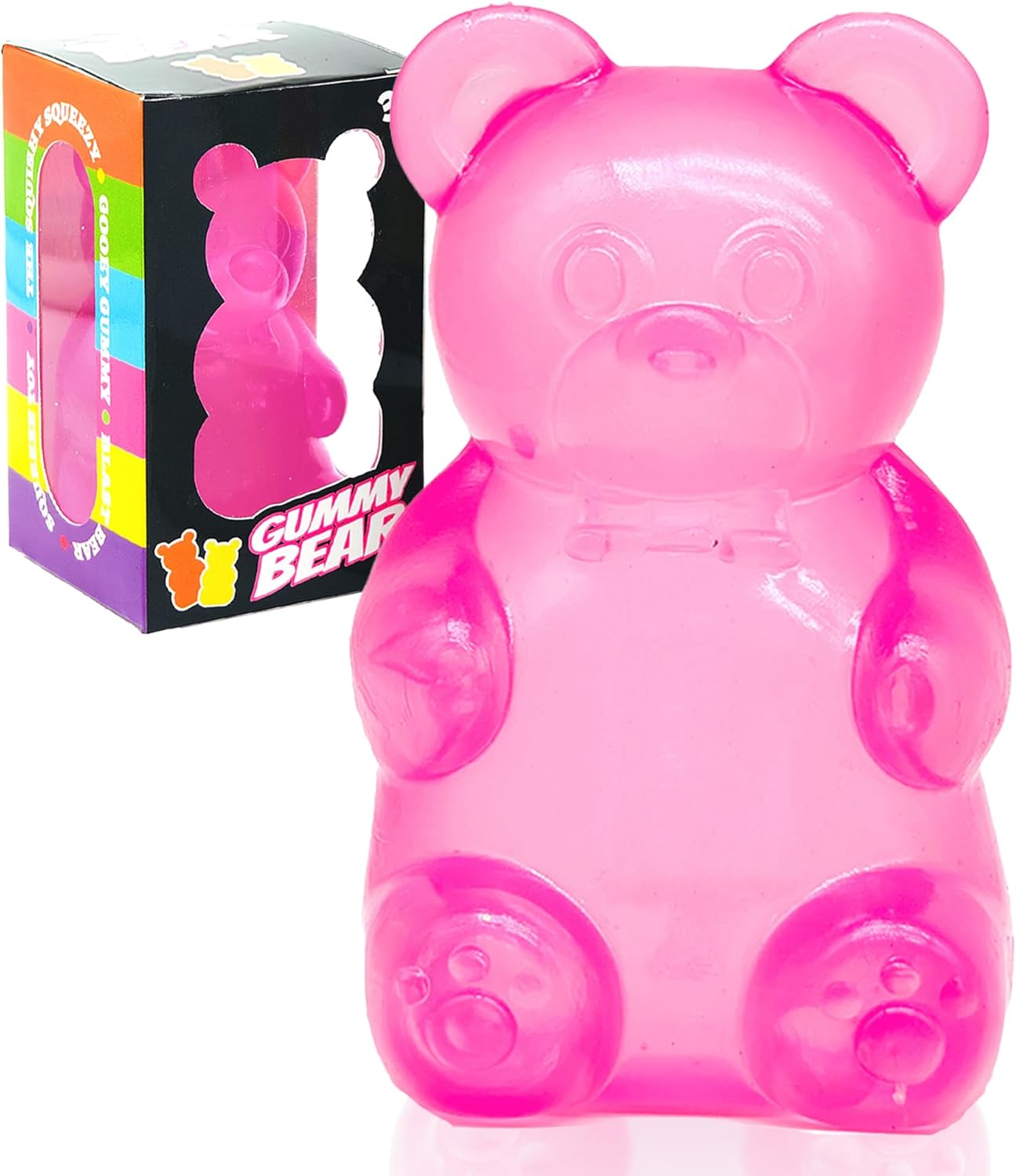 Set of 4 Stress Bear Squishy Ball (4 pcs: yellow+pink+blue+purple)