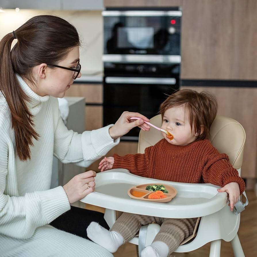 Silicone Baby Feeding Plate with Spoon & Fork