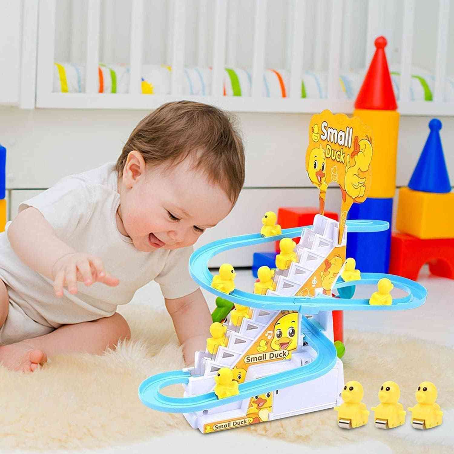 Duck Climbing Stairs Toy with Lights & Music (6 ducks)
