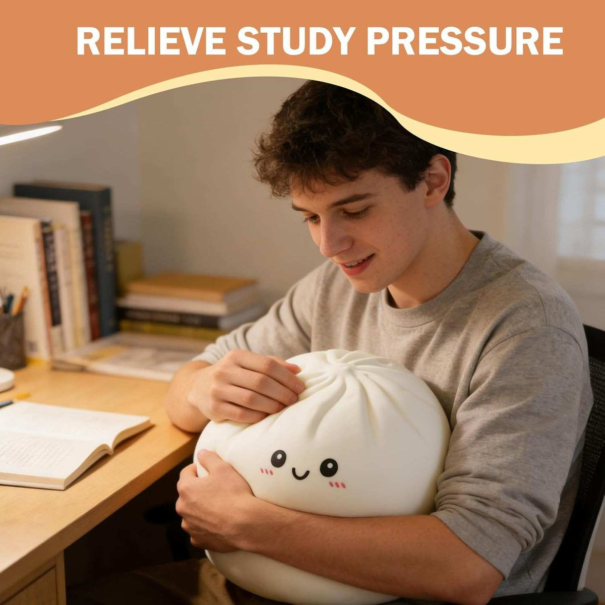 Giant Surprised Dumpling Squishy Toy (25 cm HIGH QUALITY)