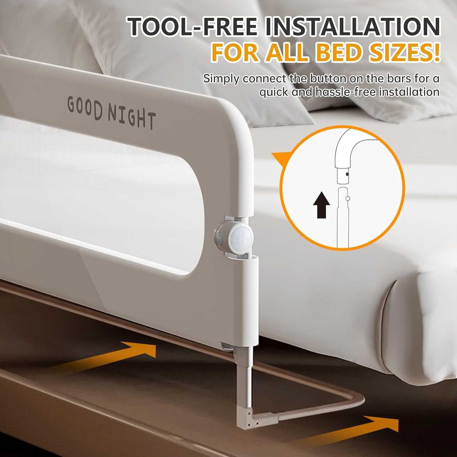 Adjustable Baby Bed Safety Rail (Length 180cm)