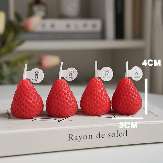 Set Of 5 Strawberry Candles