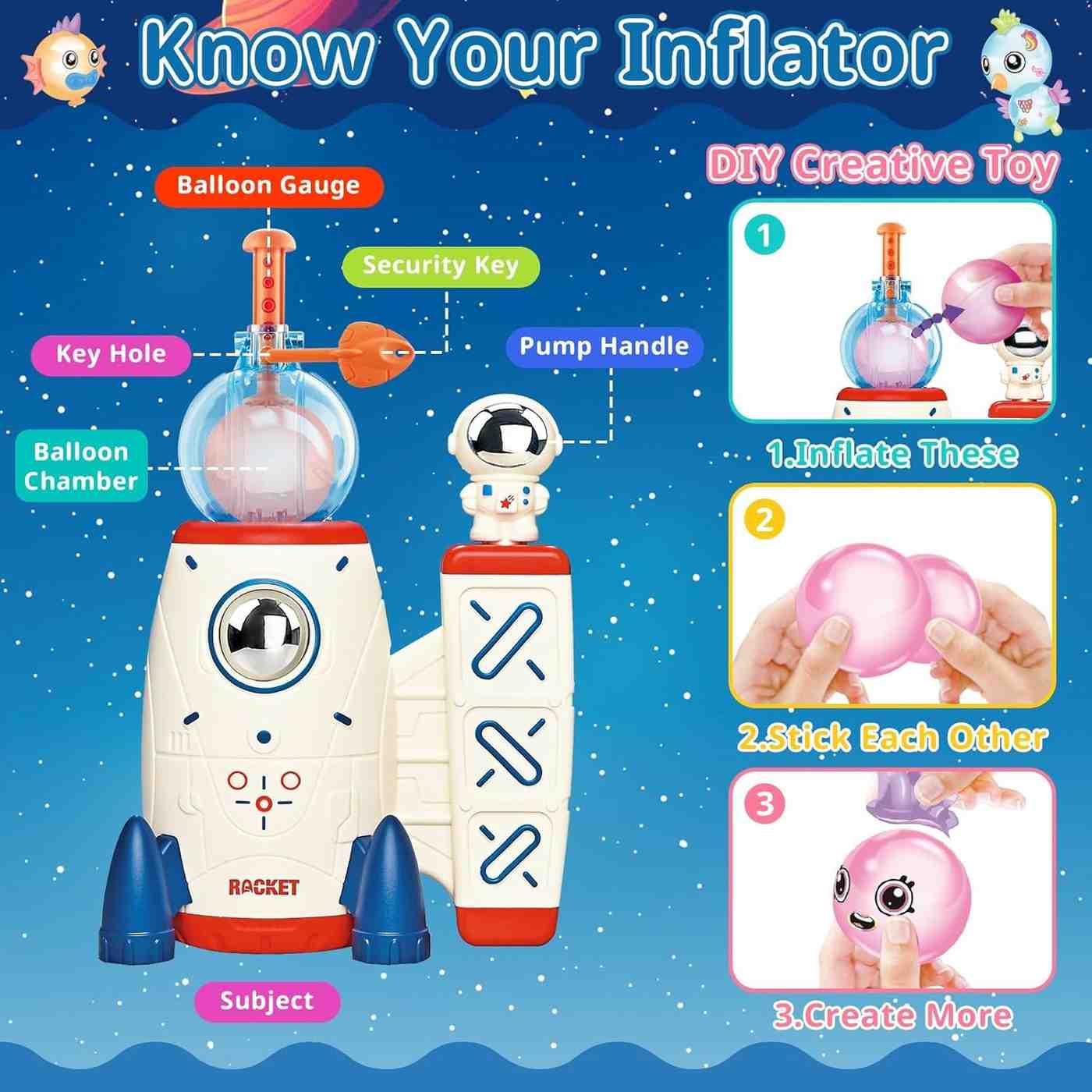 DIY Space Rocket Balloon Craft Kit – STEM Creative Play Set for Kids
