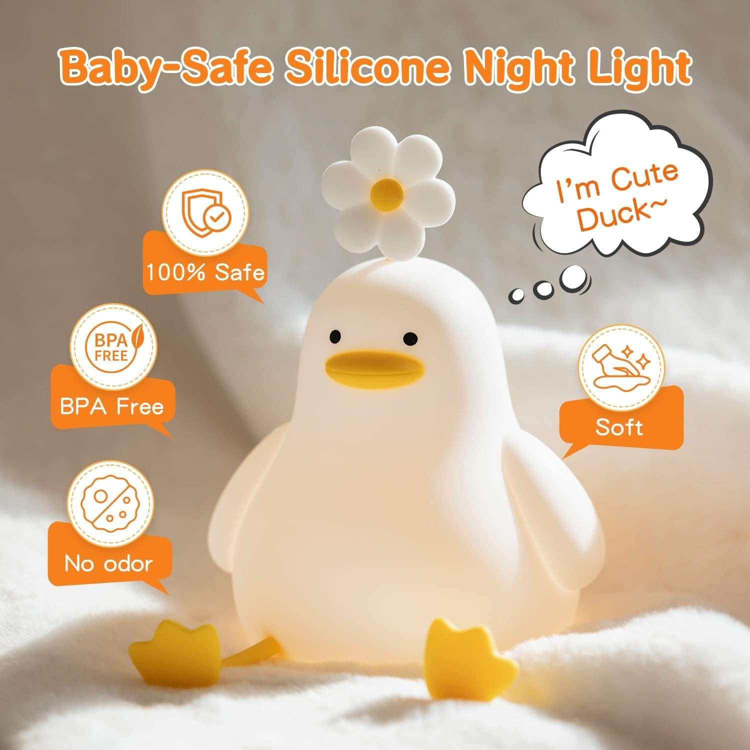 Cute Touch Sensor (Duck&Panda&Rabbit) LED Night Light