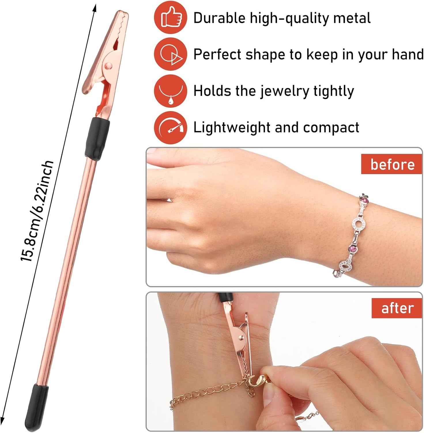 Set of 2 Stainless Steel Clip Pen & Card Holder – Self-Wearing Bracelet Tool (2 pcs)