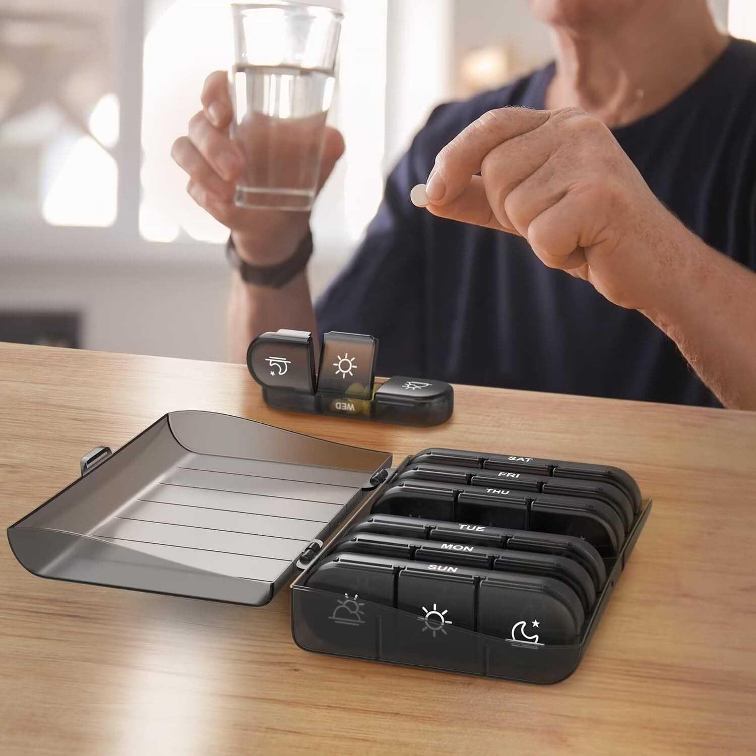 Weekly (7 days) Pill Organizer – 3 Times a Day (Morning / Noon / Night)