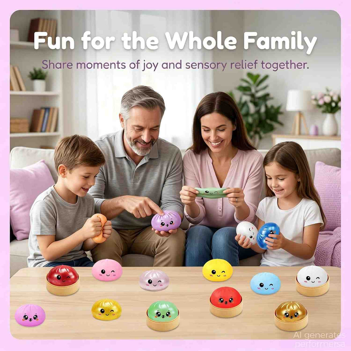 Set of 2 Cute Surprised Dumpling Squishy Toy(2 pcs)
