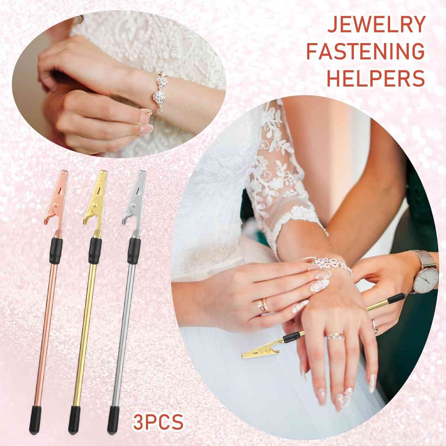 Set of 2 Stainless Steel Clip Pen & Card Holder – Self-Wearing Bracelet Tool (2 pcs)