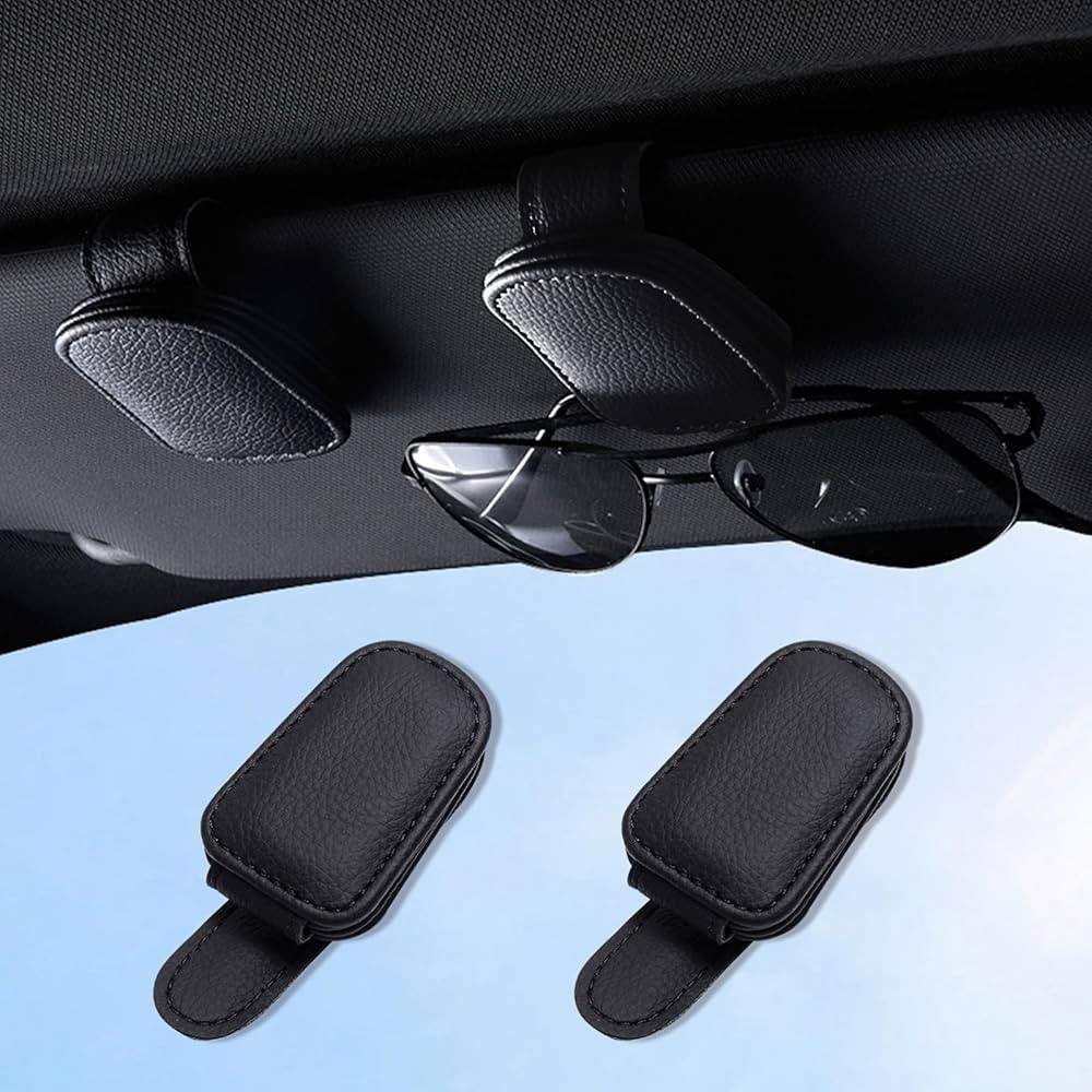 Leather Car Glasses Clip (Set Of 2)