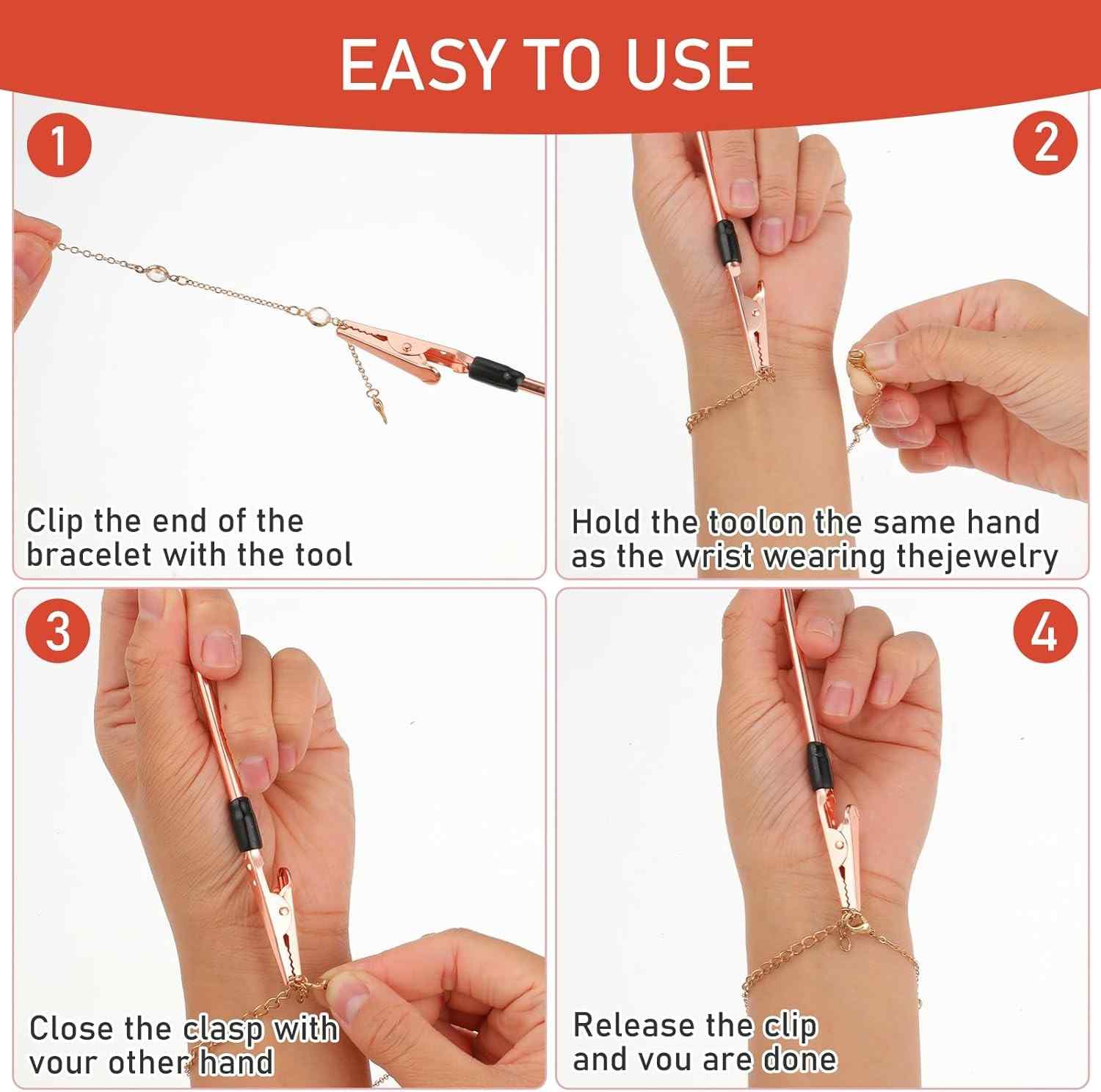 Set of 2 Stainless Steel Clip Pen & Card Holder – Self-Wearing Bracelet Tool (2 pcs)