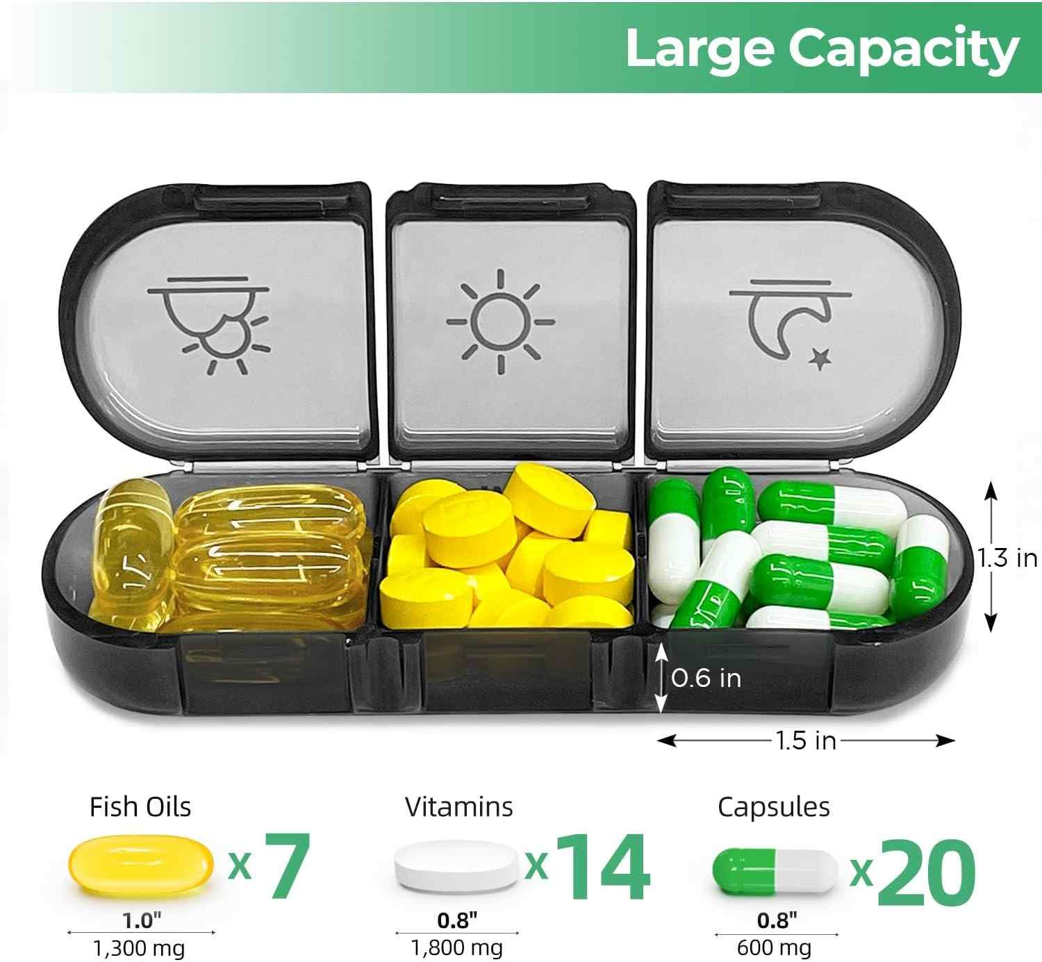 Weekly (7 days) Pill Organizer – 3 Times a Day (Morning / Noon / Night)