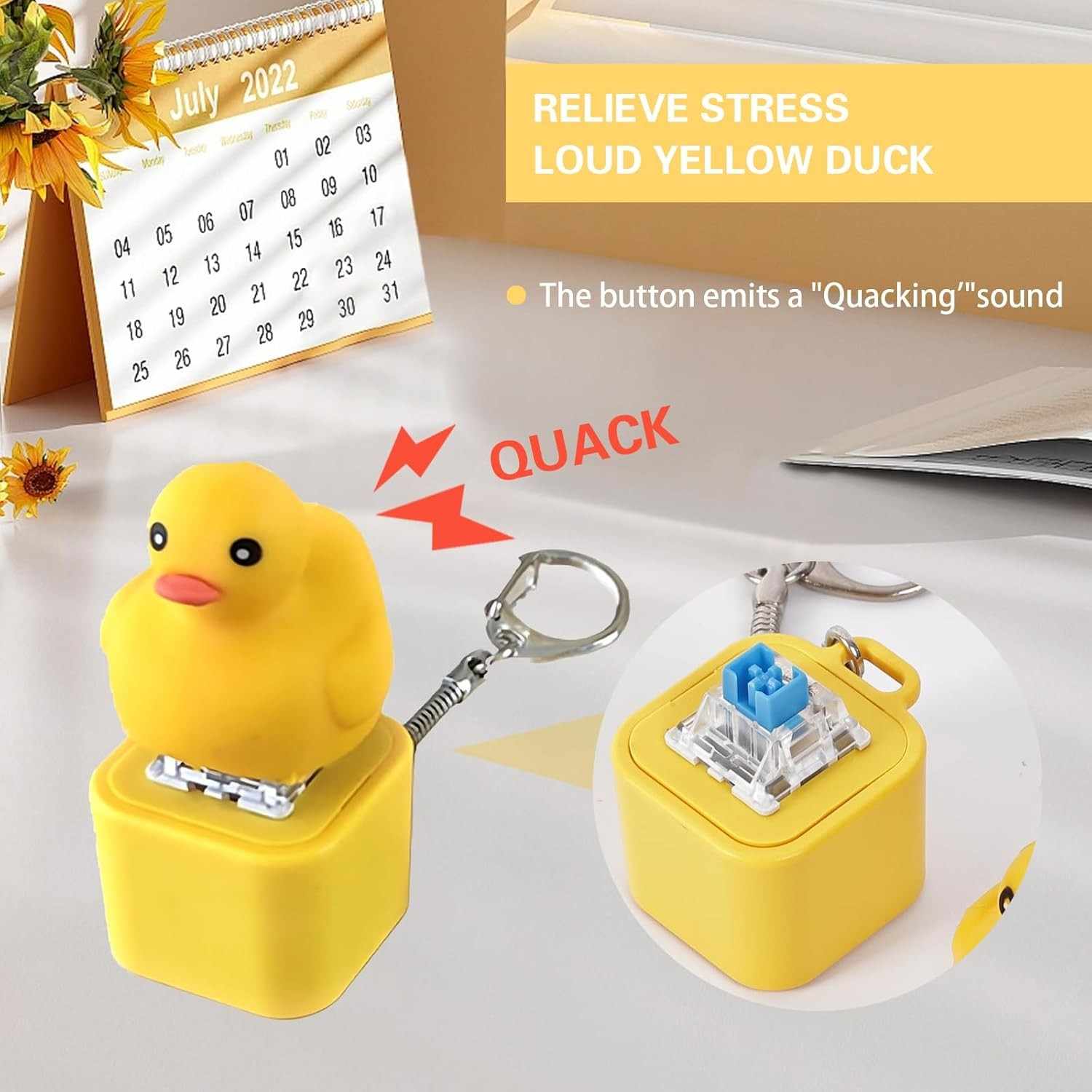 Interactive LED Light & Sound Animal Keychain Set of ( 1 Duck and 1 Frog)