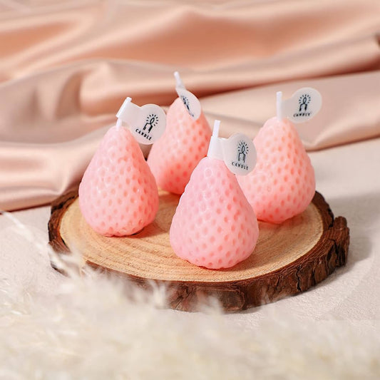 Set Of 5 Strawberry Candles