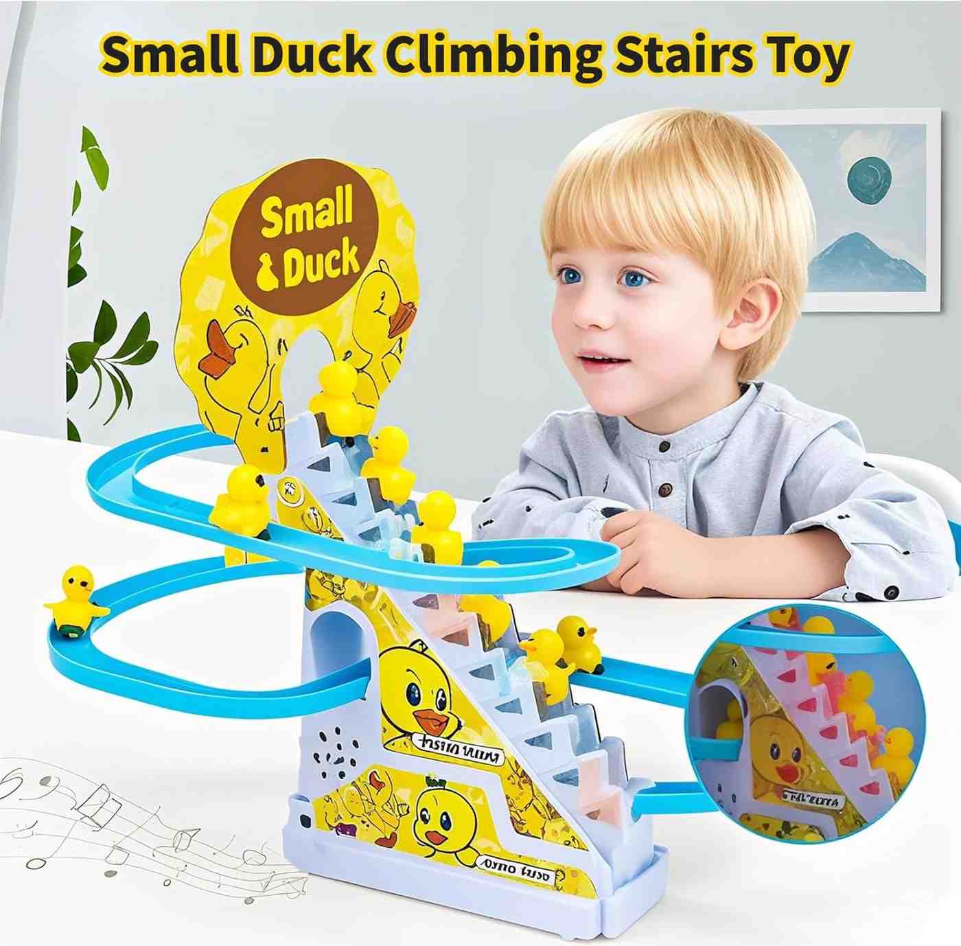 Duck Climbing Stairs Toy with Lights & Music (6 ducks)