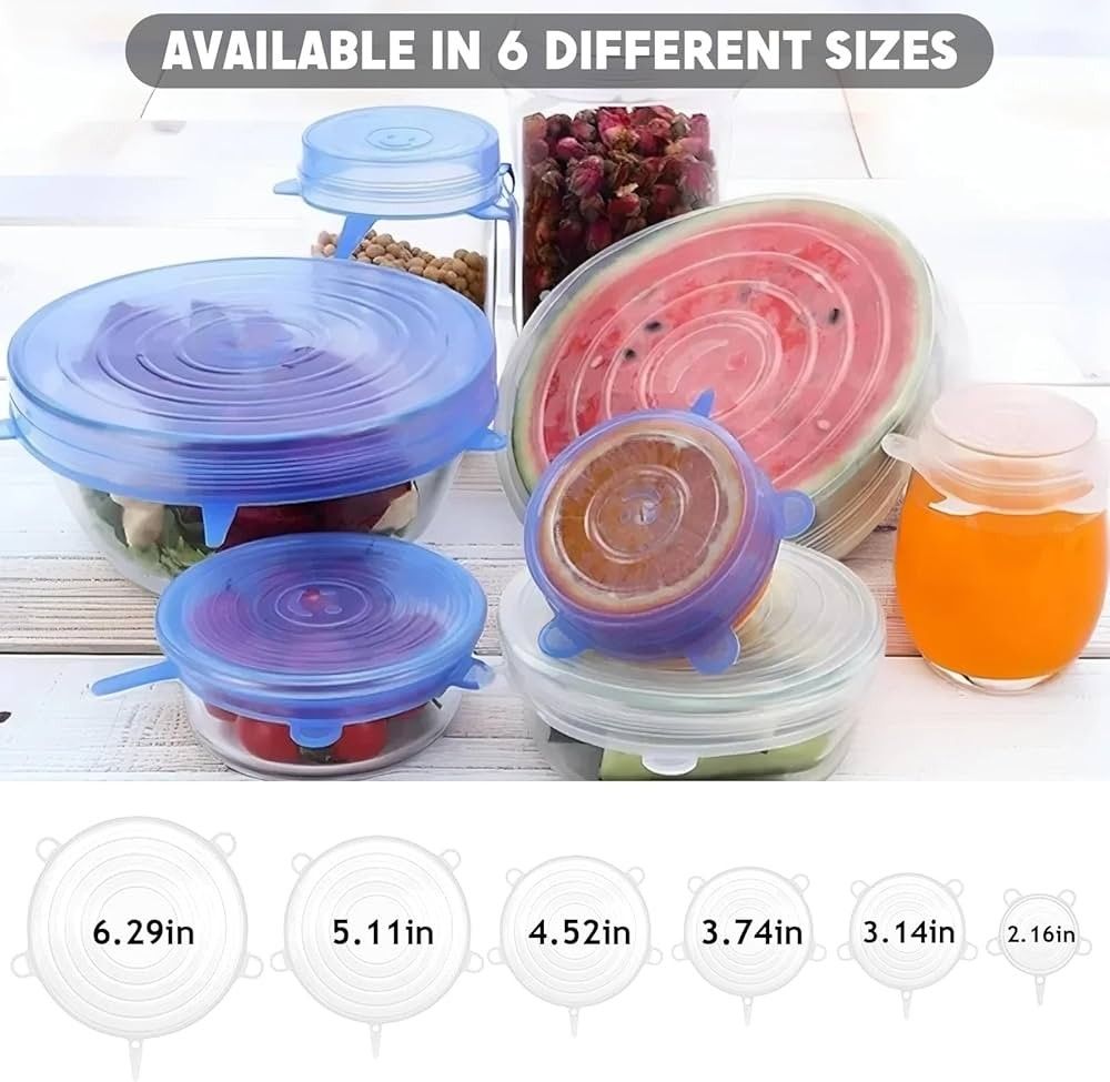 Reusable Silicone Stretch Lids (6 sizes)