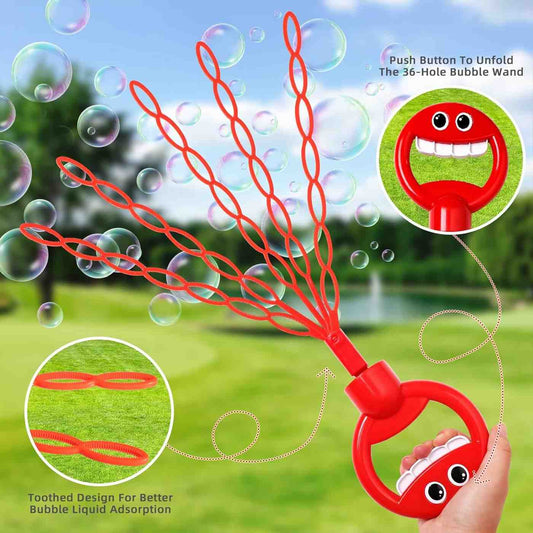 Set of 2 Five-Loop Kids Bubble Wand Toy (2 PCS with 3 packs of bubble liquid!)