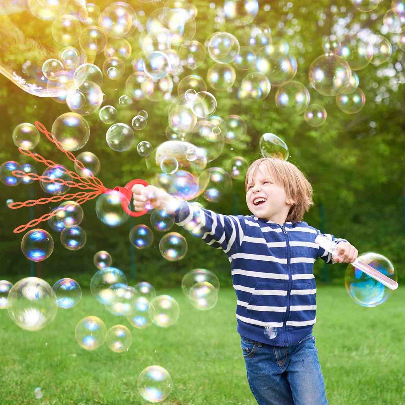 Set of 2 Five-Loop Kids Bubble Wand Toy (2 PCS with 3 packs of bubble liquid!)