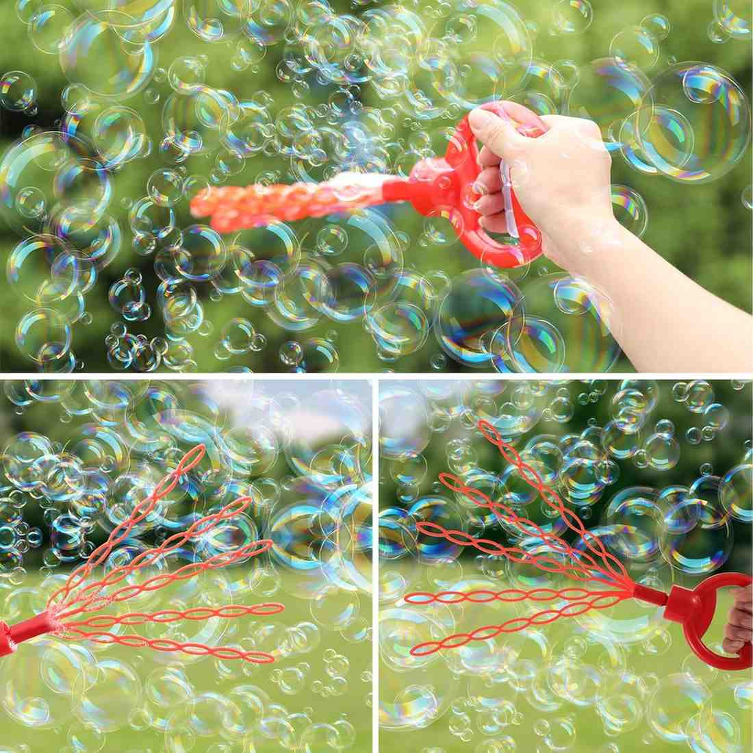 Set of 2 Five-Loop Kids Bubble Wand Toy (2 PCS with 3 packs of bubble liquid!)