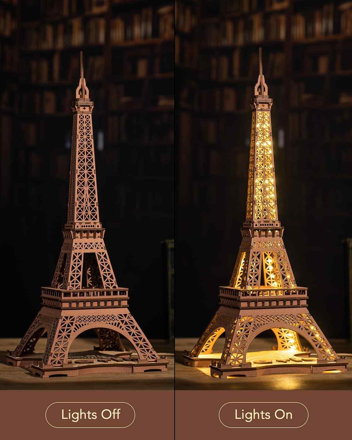 Eiffel Tower 3D Wooden Puzzle Night Light