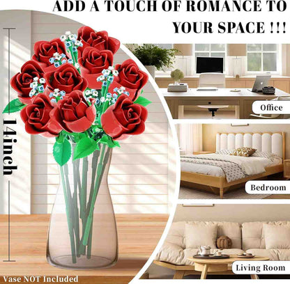 Romantic Rose Bouquet Building Blocks