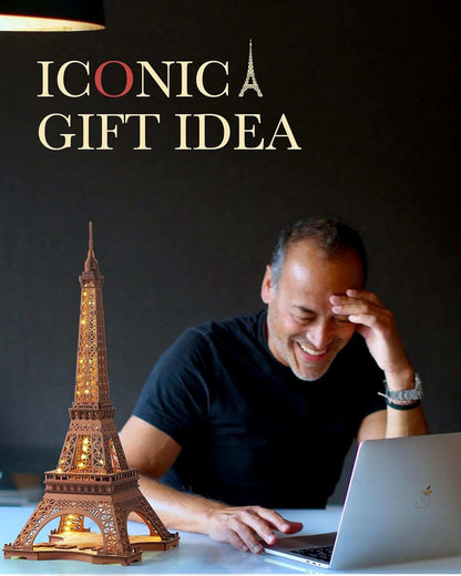 Eiffel Tower 3D Wooden Puzzle Night Light