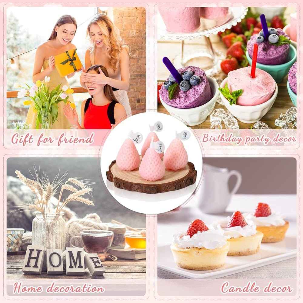 Set Of 5 Strawberry Candles (5PCS)