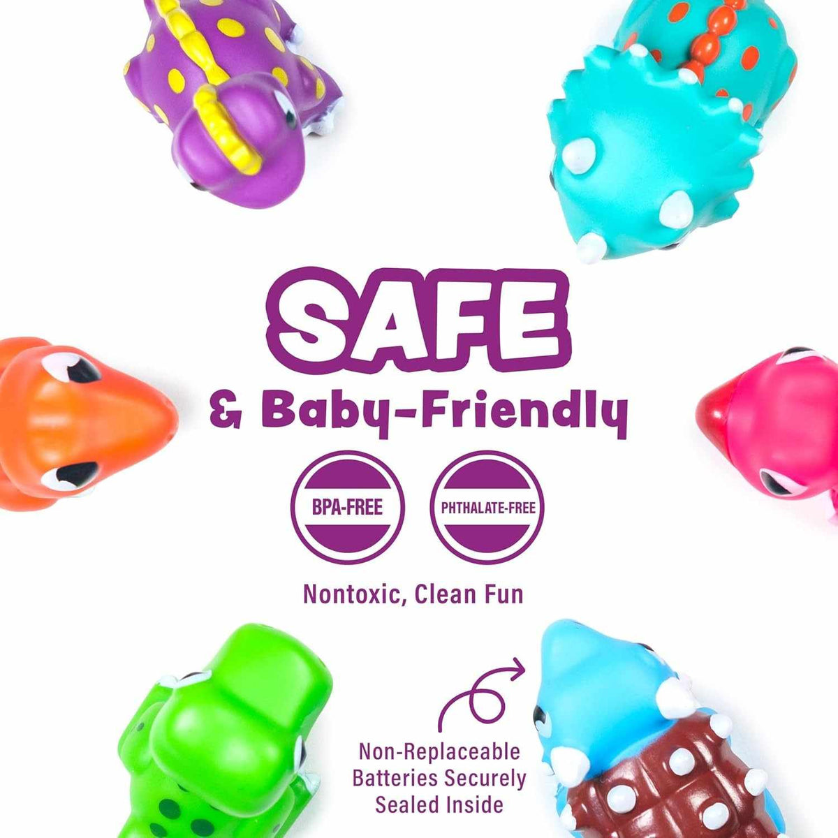 6 pcs LED Dinosaur Bath Toy Set