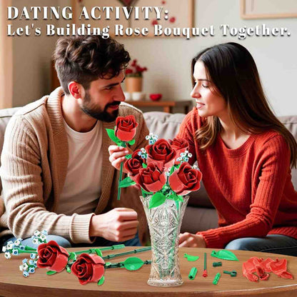 Romantic Rose Bouquet Building Blocks