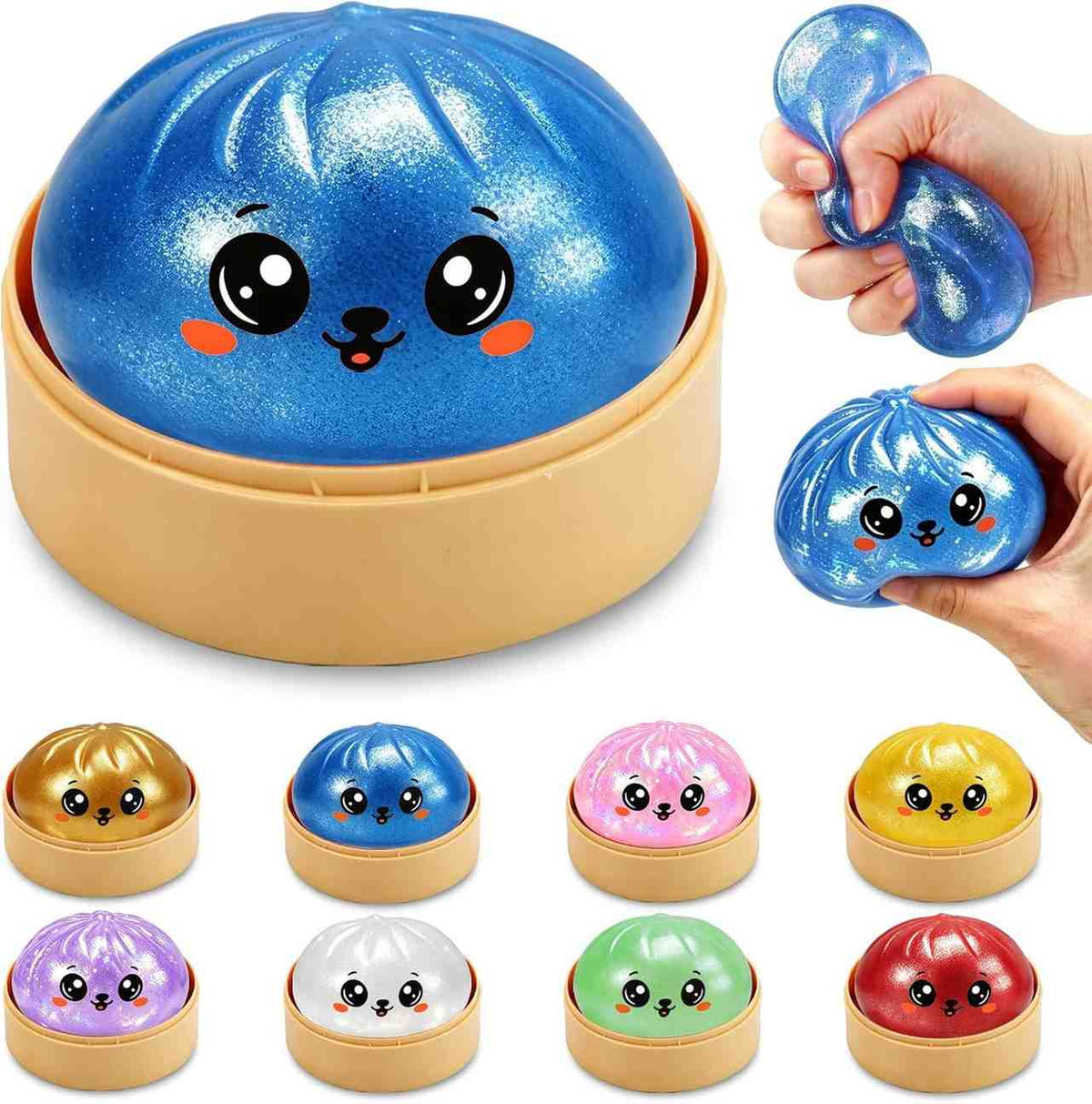 Set of 2 Cute Surprised Dumpling Squishy Toy(2 pcs)