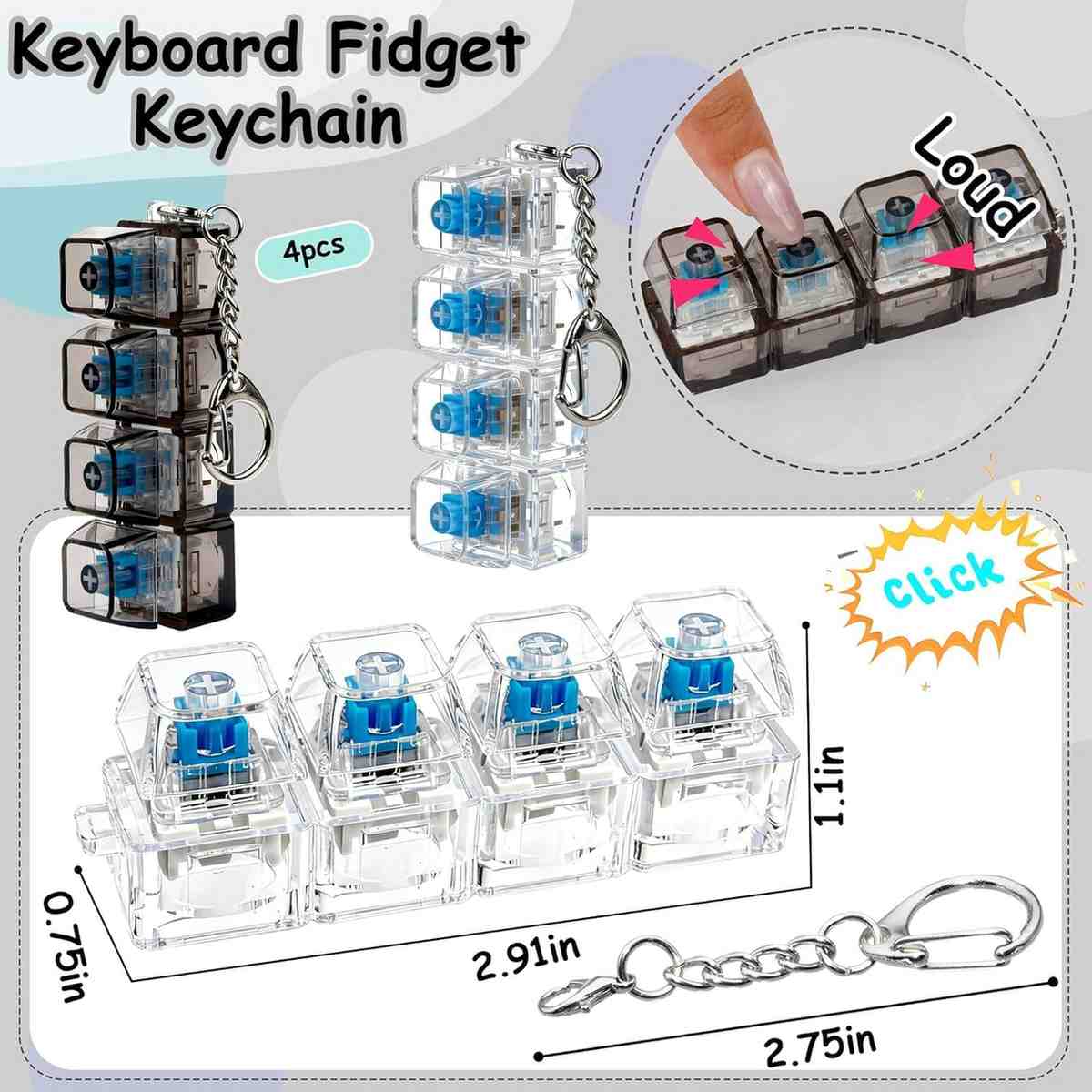 Keyboard Keycap Keychain (Fidget Style)