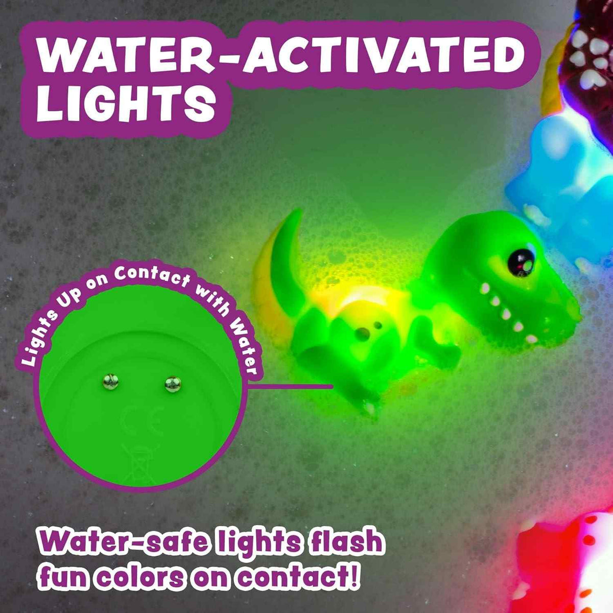6 pcs LED Dinosaur Bath Toy Set